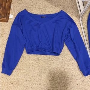 Blue crop shirt